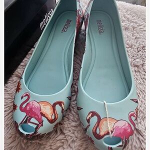 Melissa Women's Flamingo Print Flats - Blue